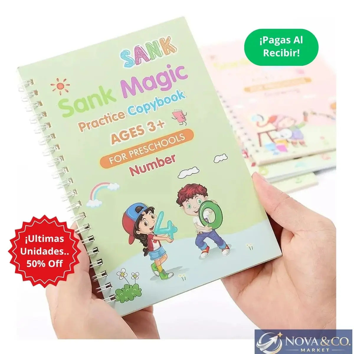 Set 4 Cuadernos Mágicos Caligrafia Montessori