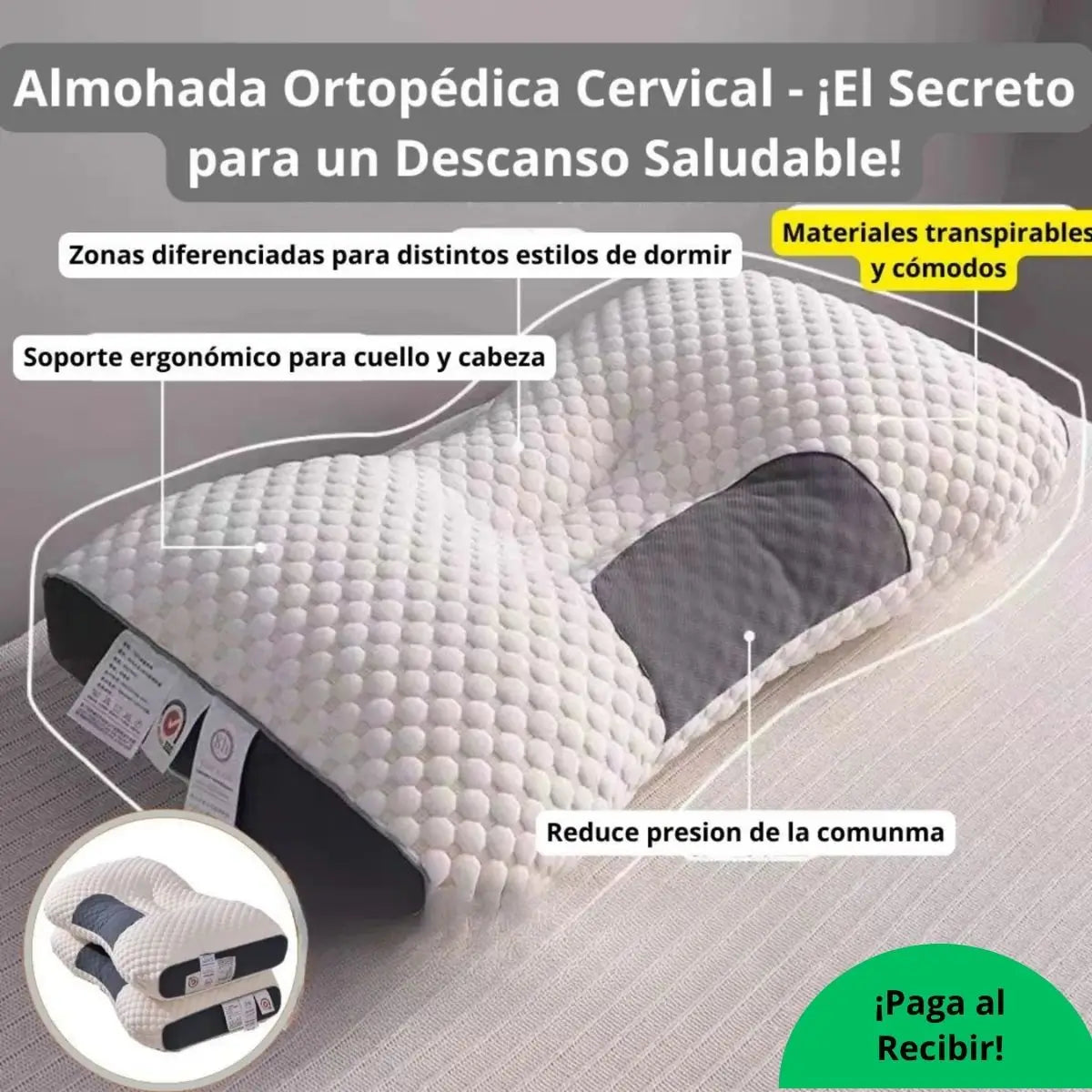 ALMOHADA CERVICAL 2X1 = 2 UNIDADES