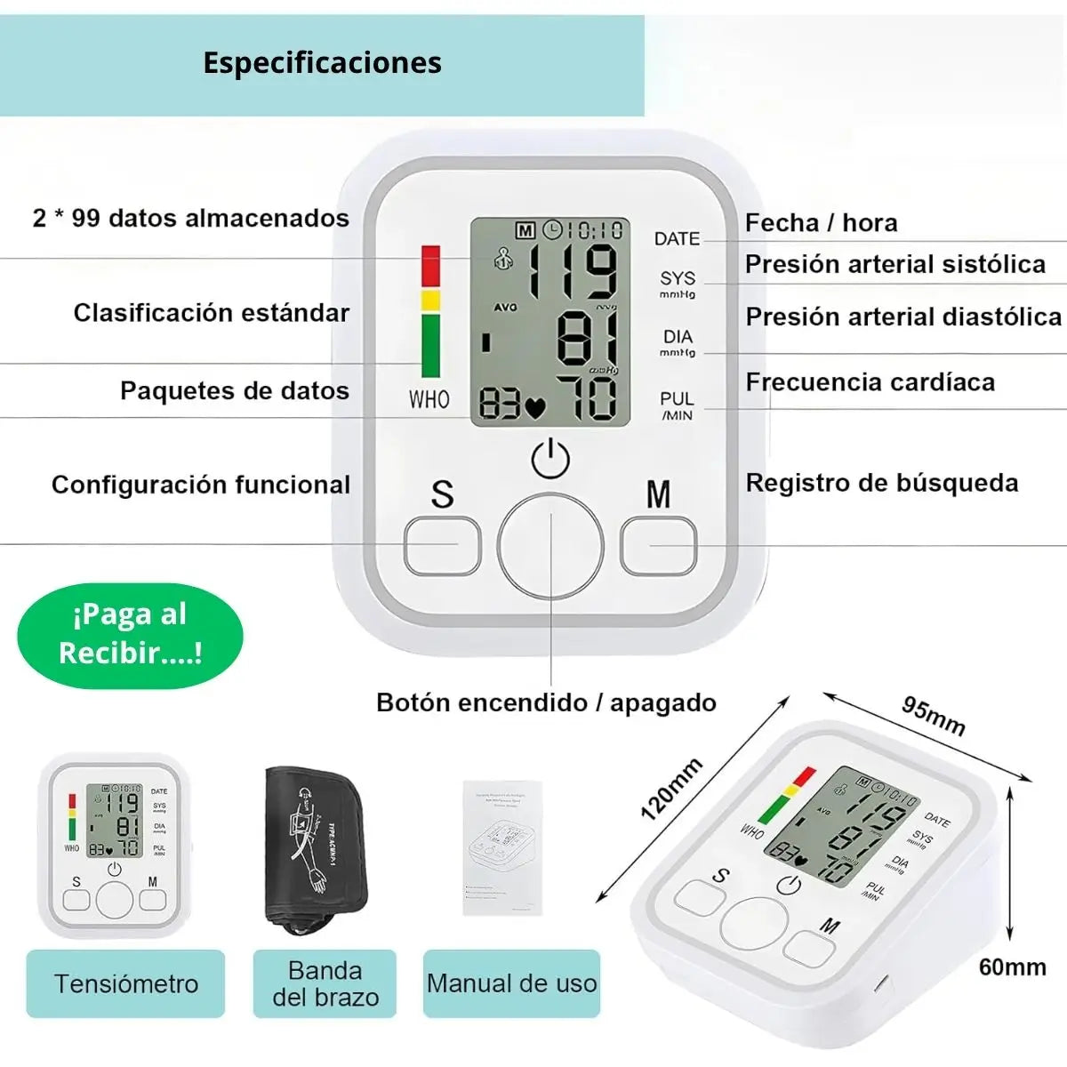 TENSIOMETRO DIGITAL MEDIDOR PRESION