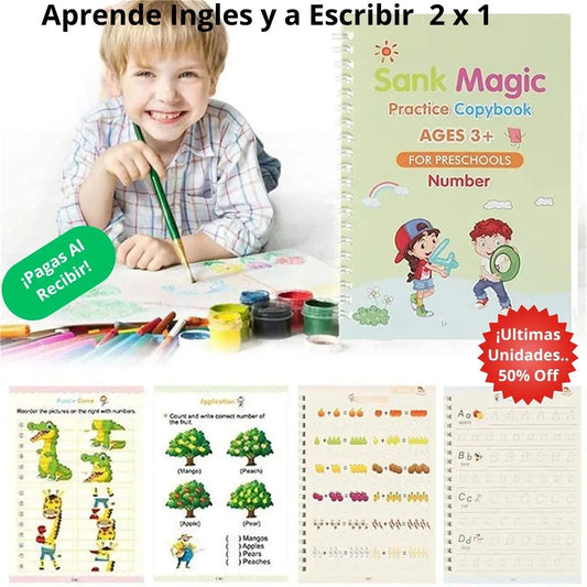 Set 4 Cuadernos Mágicos Caligrafia Montessori