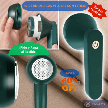 Quita pelusas recargable verde