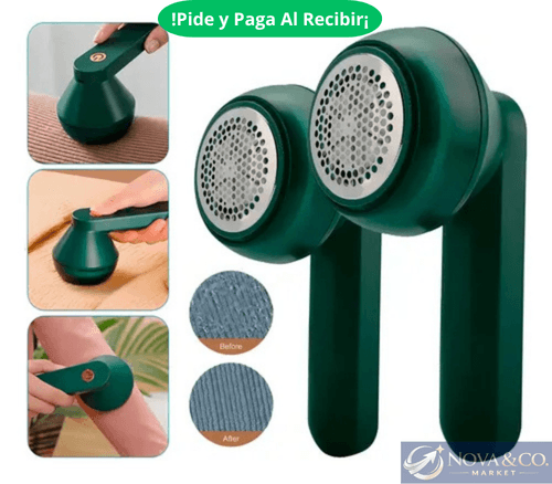 Quita pelusas recargable verde